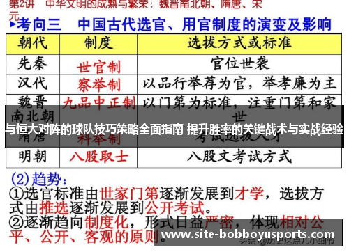 与恒大对阵的球队技巧策略全面指南 提升胜率的关键战术与实战经验